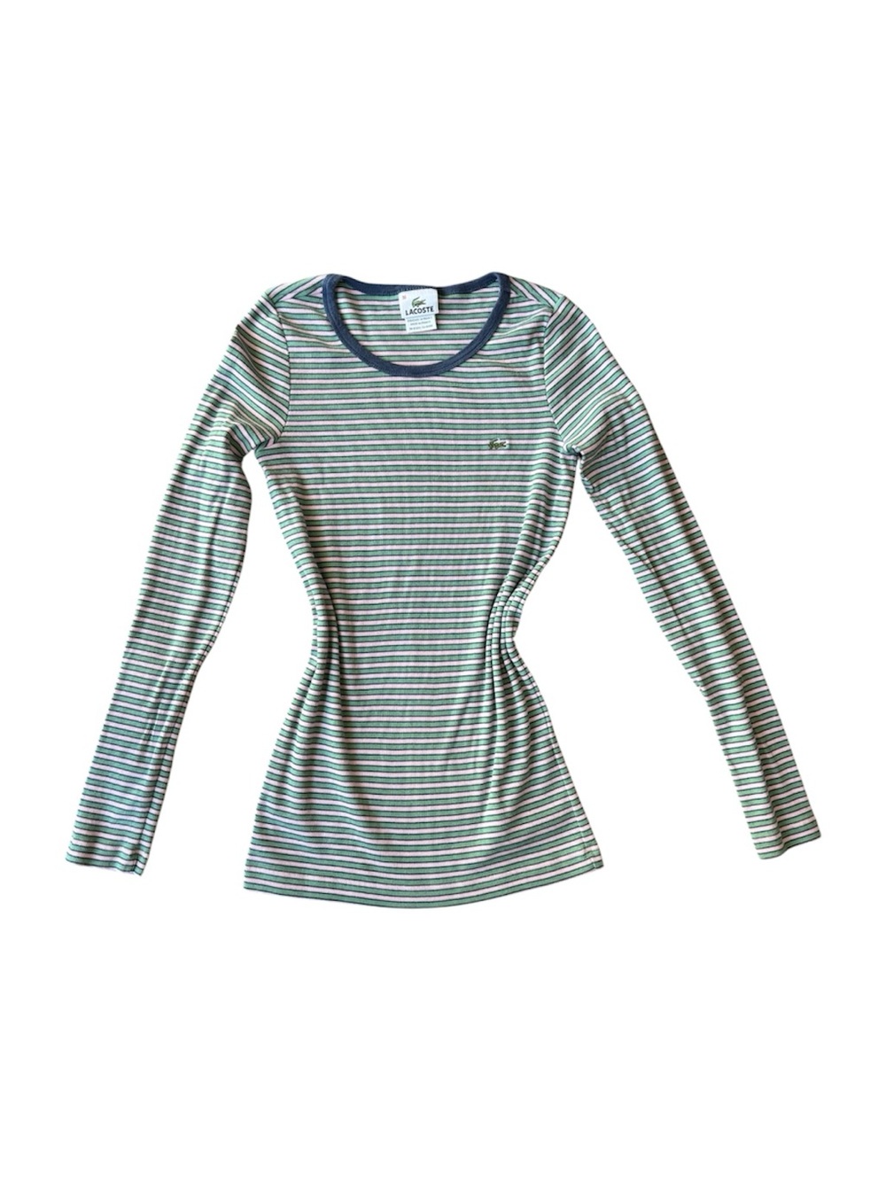 Lacoste Striped Ribbed Long Sleeve Top S